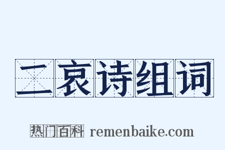 二哀诗组词是什么意思的图片